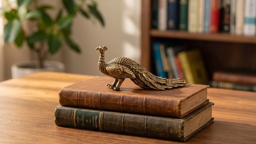 Messing pfau figur miniatur - pfau,