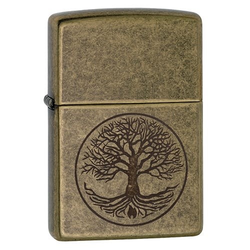 Zippo messing antik tree - messing,