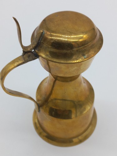 Antik messing krug mit deckel - messing,